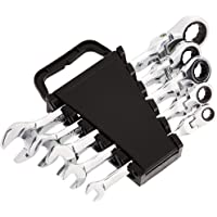 Amazon Basics - Juego de llaves de trinquete- flexibles- métricas- 5 unidades